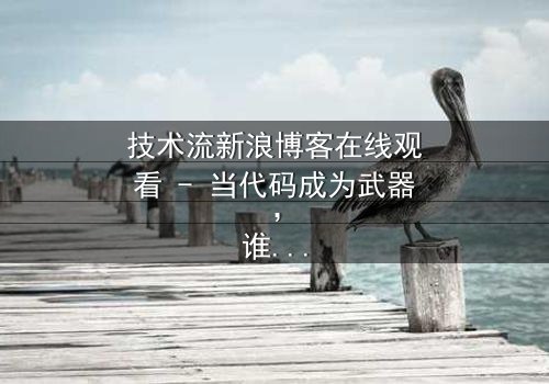 技术流新浪博客在线观看 - 当代码成为武器,谁在幕后操控你的屏幕?