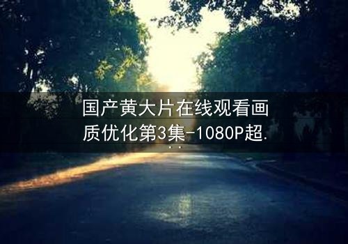 国产黄大片在线观看画质优化第3集-1080P超清完整无删 - 当欲望遇上高清,谁在幕后操控一切?