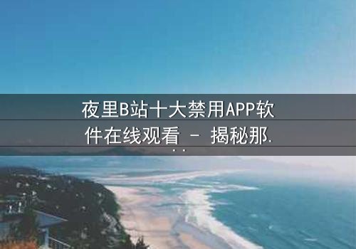 夜里B站十大禁用APP软件在线观看 - 揭秘那些被隐藏的禁忌工具