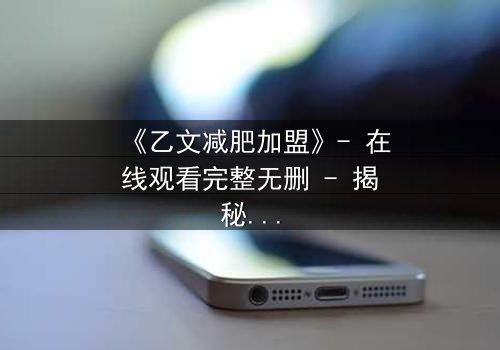 《乙文减肥加盟》- 在线观看完整无删 - 揭秘加盟背后的惊天骗局