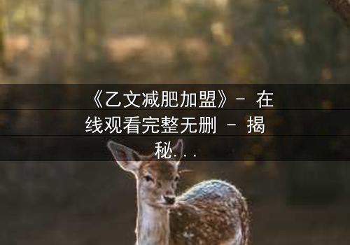 《乙文减肥加盟》- 在线观看完整无删 - 揭秘加盟背后的致命陷阱