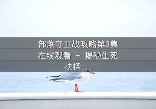 部落守卫战攻略第3集在线观看 - 揭秘生死抉择背后的惊天阴谋