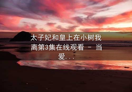 太子妃和皇上在小树我离第3集在线观看 - 当爱恨交织,真相浮出水面