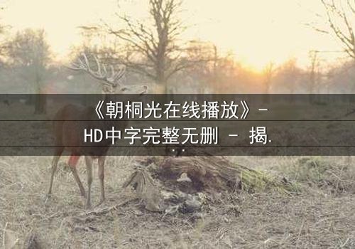 《朝桐光在线播放》- HD中字完整无删 - 揭开禁忌之恋的隐秘真相