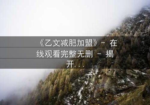《乙文减肥加盟》- 在线观看完整无删 - 揭开健康与财富的致命诱惑
