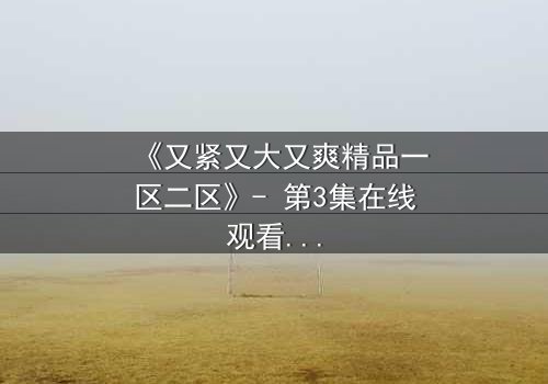 《又紧又大又爽精品一区二区》- 第3集在线观看 - 揭开人性最隐秘的欲望深渊