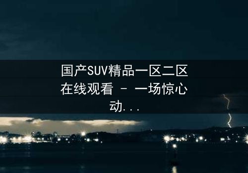 国产SUV精品一区二区在线观看 - 一场惊心动魄的公路追逐战