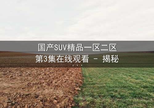国产SUV精品一区二区第3集在线观看 - 揭秘隐藏的家族秘密与生死较量